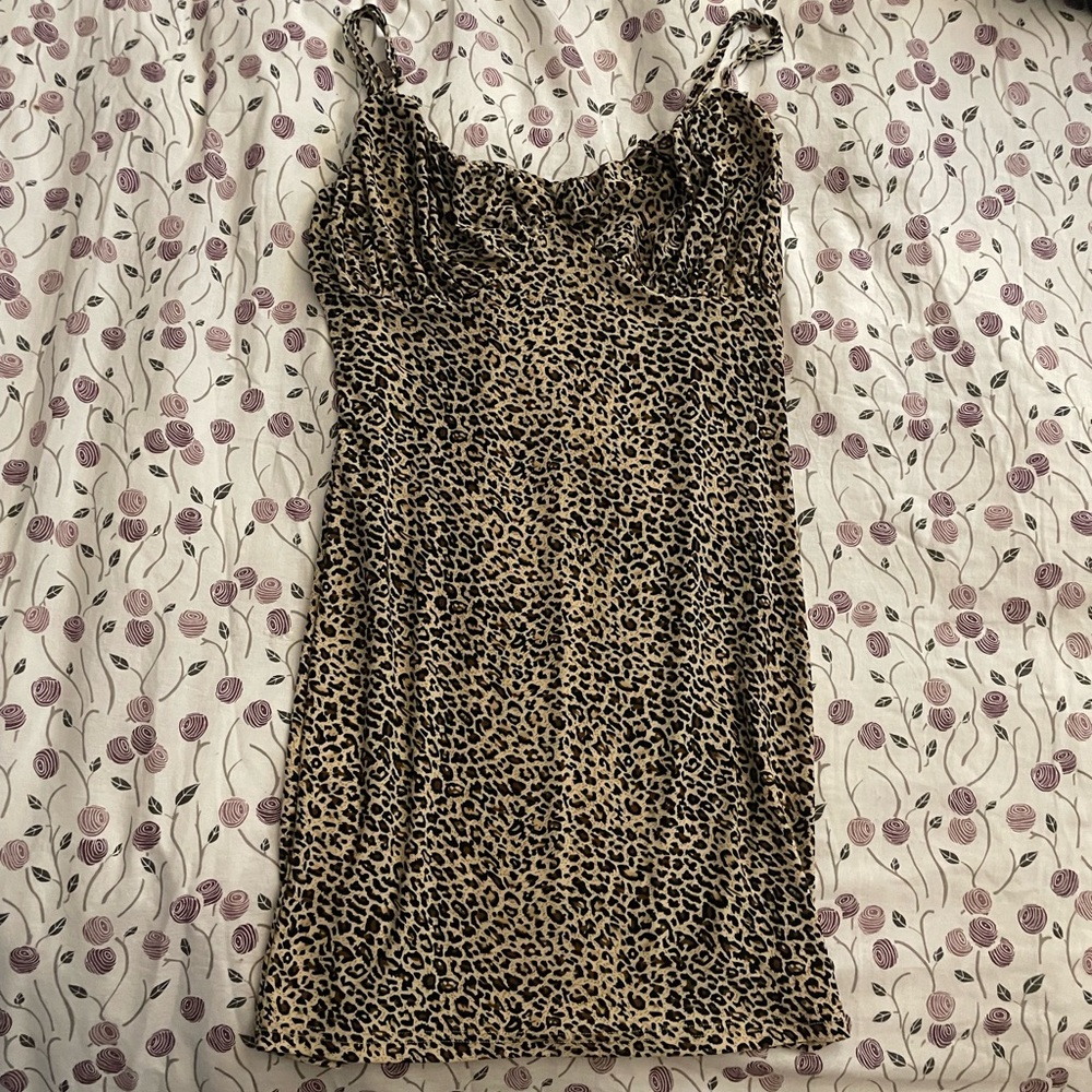 Cheetah print mini dress